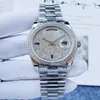 2021 Nuevo reloj para mujer Esfera de 40 mm con diamantes Espejo de zafiro Relojes mecánicos automáticos Calendario dual Acero inoxidable WRI220K
