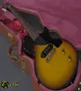 Rare 1957 Junior Sunburst Dark Brown Heavy Relic Guitare électrique une pièce en acajou corps cou P90 chien oreille pick-up Wrap aroun3627162