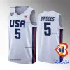 Maillot de basket-ball de l'équipe de la Coupe du monde 2023 des États-Unis Anthony Edwards Brandon Ingram Paolo Banchero Mikal Bridges Jalen Brunson Jaren Jackson Jr. Hot