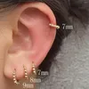 Boucles d'oreilles cerceau 1 paire, tendance Simple, petites perles pour femmes et hommes, Punk, métal lisse, petite boucle d'oreille Huggie, bijoux de perçage 6/7/8/9mm