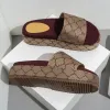Plataforma de diseñador Slide g Sandalias Moda Diapositivas de lujo Zapatillas de marca para mujeres Chanclas de playa calientes Sandalias planas Zapatos de tacones bajos