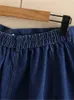 plus Size Women's Denim Skirt Elastic Belt Butt Loose Big Hem Skirt Knee-Length Skirt Thin Denim Fabric Splice Umbrella L8fy#