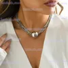 Hanger Kettingen 2022 Punk Stijl Goud Kleur Metaal Multilayer Box Chain Sleutelbeen Ketting Dames Hip Hop Ronde Kettingen Mannen Mode meisjes Sieraden T240330