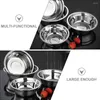 Bowls 4 Pcs Salad Bowl Stainless Steel Soup Student Dish Basin Rice Unbreakable For Mixing