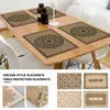 Table Mats Dinner Plate Placemats Vintage Placemat Set For Dining Heat-resistant Non-slip Pvc Insulation Kitchen Decorative