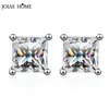 Boucles d'oreilles JoiasHome Design classique 1 Carat Moissanite pour femme 925 argent Sterling forme carrée anniversaire