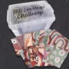 Garrafas de armazenamento 100 Envelope Challenge Box Set Saving Kit Uma maneira divertida de rastrear e alcançar 12 financeiros com tampas