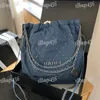 Denim 22 Bag w śmieci 23/35 cm Kobiety dwa rozmiary Crossbody Torka na ramię Diamond Kciągnięcia Duża pojemność na zewnątrz Travel Torba Stringing Vintage Pochette Sacoche