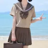 Uniforme scolastica giapponese per ragazze JK Anime Cosplay Outfit Marrone scuro Sailor Dr e Gonna a pieghe Set Costume coreano Fi 56dU #