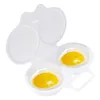 Double chaudières micro-ondes à œufs cuites à vapeur en plastique omelette