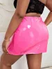 Kvinnor plus storlek faux latex mini kjol stretchy bodyc kjol hem sidasidan damer sexig pvc läder kjol klubbkläder anpassad r7pn#