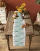 Table Runner Idyllic Flower Eucalyptus Leaves Holiday Party Decor Dining Tablecover Wedding Home Decoration Tablecloth yq240330