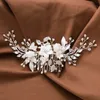 fi Gold Sier Color Pearl Hair Jewelry Handmade Crystal Hair Comb Wedding Bridal Accories Luxury Hair Ornaments Women I7Ok#