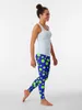 Pantaloni attivi Neon Green Polka _ Blue Bkgd Leggings Sport Donna Palestra Legging femminile Abbigliamento sportivo da palestra Tennis per donna