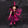 2023 Kind Kinder Hexe Kostüm Mädchen Halloween Purim Karneval Party Karneval Fantasia Fancy Kleinkind Prinzessin Kleid Cosplay 240318