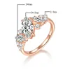 Cluster Rings Cosfix D Color Women Moissanite Ring 925 Silver Marquise Cut for 1CT Luxury Rose