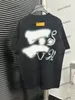 Xinxinbuy Men Designer Tee T Shirt 2024 Włochy Ręcznie rysowana litera Graffiti Drukowanie z krótkim rękawem Bawełni