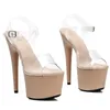 Dansskor Leecabe 17cm/7inch PVC Upper Lady Fashion Sandals Matte Color Platform High Heels Pole Dancing