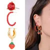 Dangle Earrings ZG 3 Pcs Hoop Personalized Combination Bohemian Soft Pottery Rice Beads Fruit Pendant