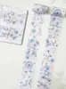 Present Wrap Dreamy Ice Snow Blue Pink Flower Buttefly Special Oil Crystal Pet Washi Tapes Craft Supplies Diy Scrapbooking Decor Plan Sticker