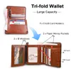 genuine Leather Rfid Protecti Wallets for Men Vintage Thin Short Multi Functi ID Credit Card Holder Mey Bag m6uw#