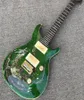 1999 Private Stock Paul Reed Dragon 2000 Green Flame Maple Top Electric Guitar Abalone Birds InlayDouble Locking Tremolo Wood Bo8800615