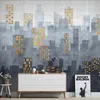 Wallpapers European 3D Abstract City Construction Printed Po Wallpaper Mural Living Room Decor Murals Custom Papers Painting