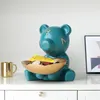 Decorative Figurines Modern Bear Sculpture Resin Art Storage Box Room Decor Jewelry Dish Home Accessories Statues For Decoration Office Desk