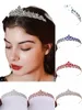 1pc mariée headdr diamant incrusté vacances piste couronne mariage anniversaire feuilles cristal couronne bandes de cheveux accessoires de cheveux M45j #