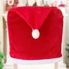 Chair Covers Christmas Cover Red Santa Hat Dining Back For 2024 Year Party Kitchen Table Home Decorations 60x50