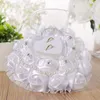 Party Decoration Heart-shape Pearl Rose Flowers Ring Box Romantic Wedding Jewelry Case Pillow Cushion Holder Valentine's Day Gift