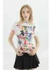T-shirt Femme T-shirt femme Harajuku Corée Y2k graphique imprimé T-shirt à manches courtes haut à la mode rétro vêtements de rue col rond T-shirt d'été J240330