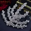 A422 Sier Bridal Hair Piece Shinny Wedding Headbands Tiaras Handmade Hair Hair Accorores de Cabeça Jóias Noiva