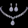 Emmaya Simulated Bridal Jewelry Sets Silver Color Necklace Sets 4 Colors Wedding Jewelry Parure Bijoux Femme Y2008102535