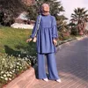 Etniska kläder 2 stycken Dubai Abaya turkiska hijab muslimska klänning kvinnor kaftan islamiska grote maten dames kleding ensemble femme drop del dh6eh