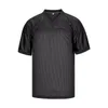 Camisa de futebol universitário masculina listrada manga curta camisas de rua preto branco azul camisa esportiva UBX51Z863