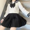 Uniforme scolastica giapponese per ragazze Plus Size Jk Suit Cravatta nera Bianca Tre Basic Sailor Uniform Women Lg Sleeve Suit t68z #