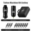 DM Kit de Tatuagem Sem Fio Completo Mini Máquina de Foguete Caixa de Bateria Agulha Caneta Rotativa de Tinta Permanente Maquiagem Permanente 240322