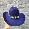 Cappelli a tesa larga Secchiello New Rose Accessori nastro rosso Cowboy occidentale e cappello Cintura jazz Panama sombrero cowgirl H240330