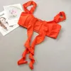 24 år ny orange wrap kjol tre stycke bikini sexig bh kvinnors baddräktuppsättning