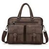 executive Briefcase Bag for Man PU Leather Vintage Tote Male Handbags Laptop 14 Shoulder Busin Menger Crossbody Ita Bag K4vY#