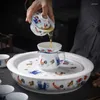 Theewaar Sets YI CC Chenghua Doucai Kip Mok Cup Theeservies Lade Thuis Creatieve Handgemaakte Theepot Cover Bowl Theekopje