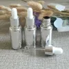 Garrafas de armazenamento 10ml 15ml 20ml 30ml frasco de óleo de essência de vidro prateado com pipeta uv-chapeado conta-gotas de embalagem cosmética 20 peças