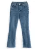 Werkjurken Jeugdmode Dameskleding van gewassen oude micro-jeans met hoge taille 2024 Lente