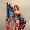 adult Nightclub Female Singer Sexy Butterfly Wings Jumpsuit Gogo Dancer Rave Outfit Jazz Dance Bodysuit n87K#