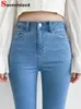 High Waist Skinny Pencil Jeans Woman Large Size Streetwear Slim Stretch Denim Pants Spring Korean Fashion Casual Kot Pantolon 240318