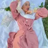 Abbigliamento etnico Estate Abaya in raso per le donne Abito hijab avvolgente musulmano Eid Ramadan Abaya Dubai Abiti africani Turchia Caftano modesto islamico