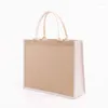 Shopping Bags Personalised Burlap Tote Natural Jute With Handle & Laminated Interior