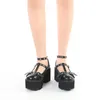 Buty swobodne Kobiety Pumps Love Buckle Mary Jane Female Obcasy Grube platforma Panie Lolita punk Footwear Vintage