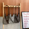 Liten Leopard Mönster Menger Bag for Women Large Capacity Ladies Shoulder Shop Påsar Vintage Design Casual Tote Handväskor O3C9#